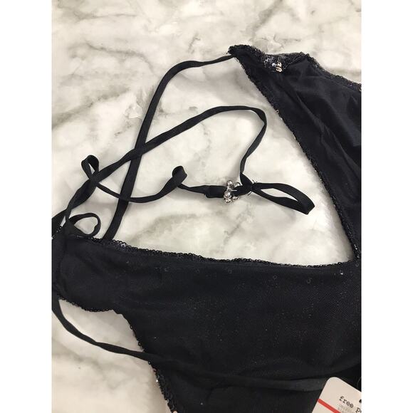 FREE PEOPLE Women Sequin Slip Mini Strappy Dress GOLD/BLK Cocktail Party XS - Picture 6 of 10